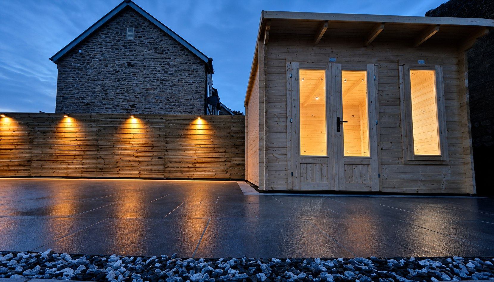 Enhanced high-resolution cover based on a completed J Carman garden room and outdoor lighting project