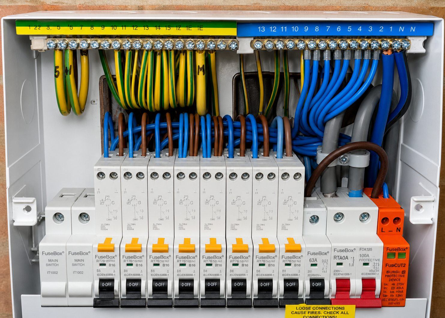 Neatly wired consumer unit installed by J Carman Electrical Services